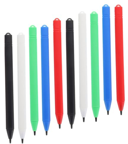 FONDOTIN 10 pièces Lot de Stylets pour Tablette LCD Multicolores avec Trou pour Lanière Crayons pour Écriture et Dessin sur Tablette Accessoires Pratiques pour Planche à Dessin Numérique