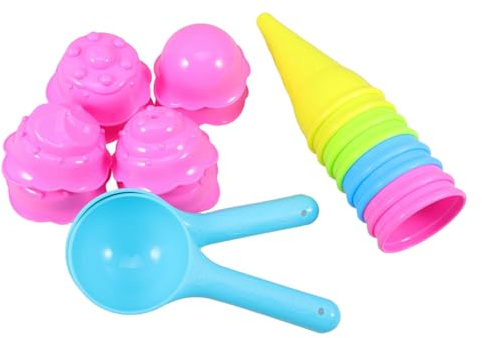 Abaodam Eiswaffel-sandspielzeug für Junge Mädchen aus Kunststoff Outdoor-spielset Strand-modellformen Sandkasten-zubehör für Draußen
