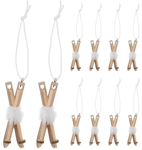 SOLUSTRE 10 Stück Teiliges Rustikale Weihnachtsbaum-anhänger aus Holz Mini-Schlitten Deko zum Aufhängen Festliche Tisch Baumdekoration für Weihnachtsfeiern und Gemütliche Feiertagsstimmung