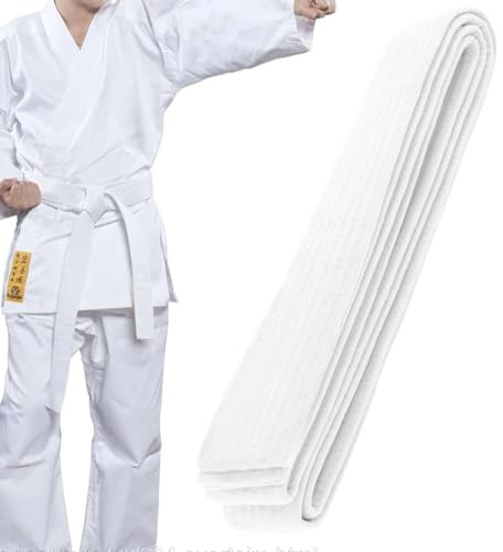 DOKRIN Kampfsportgürtel 200 cm Judo-Karate-Gürtel, professioneller Taekwondo-Aikido-Gürtel, dicker Stoffgürtel, Kampfsportgürtel für Kinder, weiß