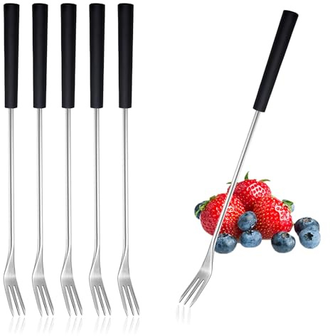 6 Stück Fonduegabeln,für Schokofondue,Schokolade Gabeln set,Käsefondue Edelstahl,Besteck Fondueset,Pralinenbesteck Pralinengabel,Fondue-Gabeln Schoko-Fondue-Sets