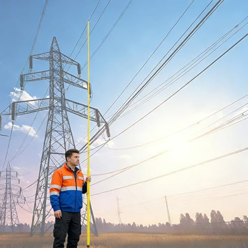 Isolierte Messlatte Isolierter Höhenmessstab für die Sicherheit von Freileitungen, Teleskop-Vermessungslineal mit Meterskala, Kraftarbeitsmessgerät(26.2 ft/8 m)