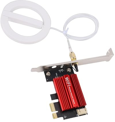 Plyisty WiFi6E PCIe-WLAN-Karte, 4174 Mbit/s 3-Band- 5.2-Wireless-Adapter für PC-Desktop, mit Universeller PCI-E-Schnittstelle, für Wins 10 11 und (Verlängerungskabelantenne)