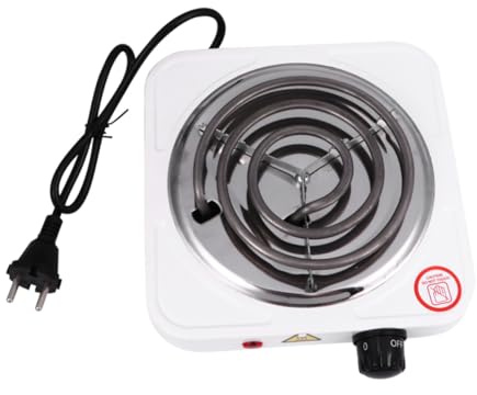 ROMISBABA Estufa Eléctrica Portátil de Café Quemador, 1000w, Regulable en Temperatura, Diseño Compacto Antivibración, Protección contra Sobrecalentamiento, Adecuado para Cocina Doméstica
