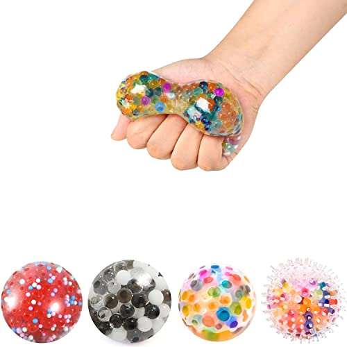 ALMAH Stressball für Erwachsene (4Pack), Hand Übungsbälle | Hand Therapie Bälle für Entspannung, Angst, Fidget, Spannung und Stress