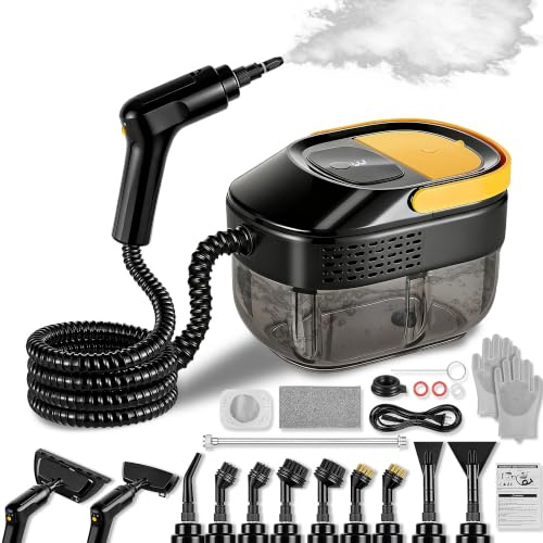 Limpiador de Vapor Portátil 17-in-1 Hogar y Auto, Calentamiento 10s, Depósito 1600ml, 3 Niveles de Vapor Ajustables en Mango, Radio de Acción 4,5m, Accesorios: Cocina, Baño, Suelos, Ventanas, Auto