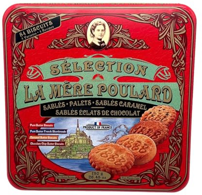La Mère Poulard Surtido Galletas de Mantequilla Francesas Sables y Pallets - Lata de 750g
