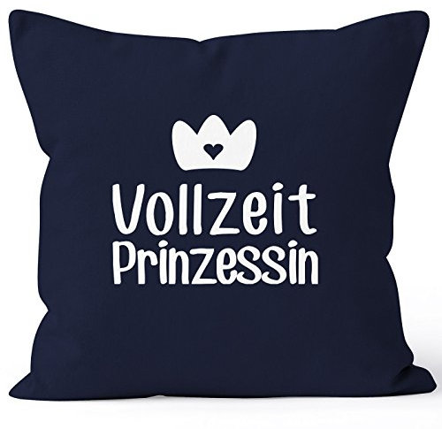MoonWorks Kissenbezug Vollzeit Prinzessin Kissen-H?lle Deko-Kissen 40x40 Baumwolle Navy Pullover
