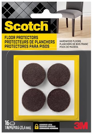 Scotch SP821-NA Felt Pads, Brown, Round 1 | 6 Pads per Pack, 24 Packs per Case, Protecting Hardwood Floors, Easy-to-apply, Self-Stick design