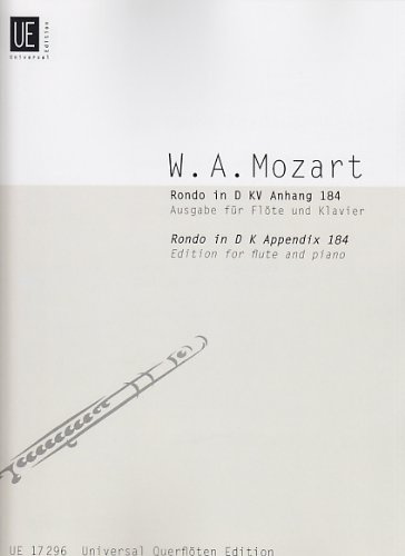 UNIVERSAL EDITION MOZART W.A. - RONDO KV ANH. 184 - FLUTE ET ORCHESTRE Partition classique Bois Flûte traversière