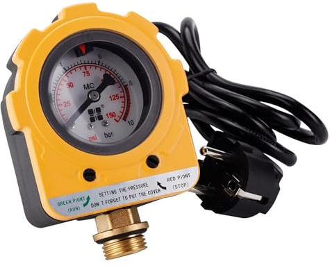 Manometer Druckregler Automatisch 10 Bar Druckpumpe Wasserpumpe Für Pumpen Mit EU Stecker