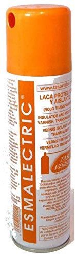 Laca Protectora y Aislante BARNIZ ESMALECTRIC, Rojo Transparente de TasoVision 335/250ml/251g