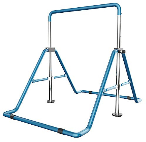 Gymnastik Horizontal Bar Reckanlage Stangen Horizontale Training Bar Faltbare Höhenverstellba Kinder Turnstangen bis 100kg Belastbar für Kindern Heimtraining Blau