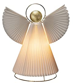 Konstsmide Papierengel, klein, inkl. Anschlusskabel mit an/aus Schalter, ohne Leuchtmittel, E14 Lampenhalterung, 230V, Innen, weißes Kabel - 1800-202, Weiß