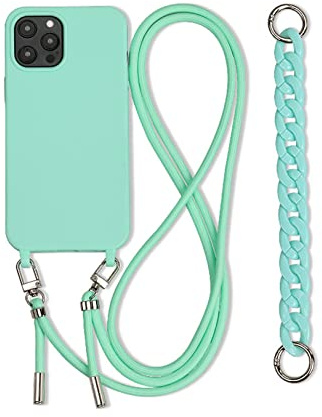 Emlivi Handykette Hülle mit Armband für iPhone 11 Pro Max Necklace Handyhülle Nylon Schultergurt Silikon Cover mit Kordel zum Umhängen Schutzhülle mit Band Case für iPhone 11 Pro Max, Grün