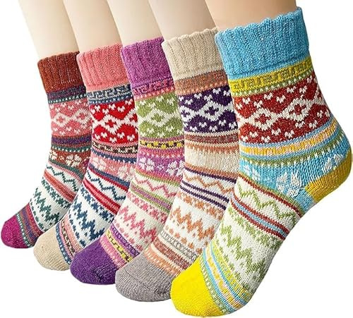 Justay Pucott 5 Paires de Chaussette Femme en Laine