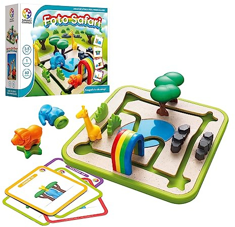 Smart Games – Foto Safari | Kinderspiele für 1 Spieler | Lernspiele für Kinder ab 3 Jahren | Kinderpuzzle mit 60 Herausforderungen | Geschenk für Kinder ab 3 Jahren oder älter