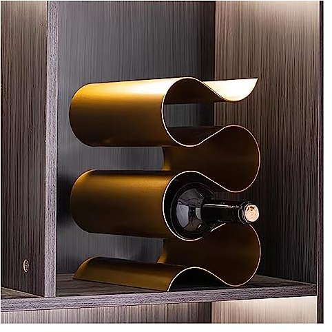 Flaschenregal Schmal Weinregal Für 5 Flaschen,Weinregal Eisen Tisch-Weinregal Metall Weinständer,Weinflaschenhalter Mit Abstellflächen,Weinhalter Metall Mit Glashalter,Für Rotwein Bier Weißwein ( Colo