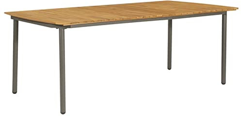 BaraSh Gartentisch 200x100x72 cm Gartentisch Ausziehbar TerrassenmöBel Tisch Outdoor Balkontisch Garten MöBel DraußEn Akazie Massivholz und Stahl