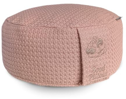 Soul Pillow Yoga kudde rund – meditationskudde med överdrag – golvkudde