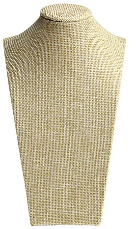 Jiqoe Collier, buste de mannequin en lin pour femme, présentoir à bijoux, support d'étagère, support de buste pour collier
