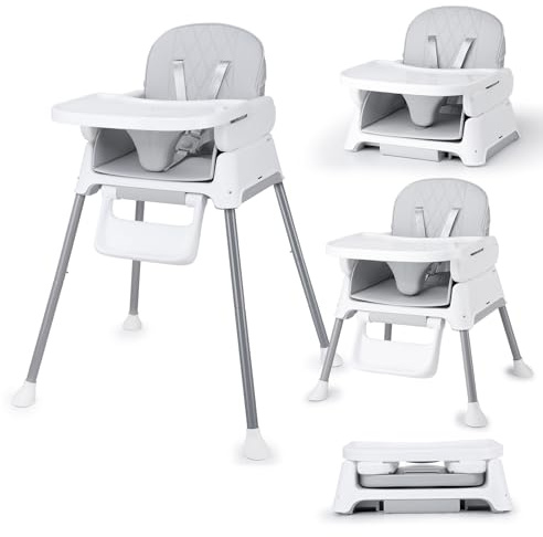 3 in 1 Baby High Chair, Bellababy Adjustable Convertible Chairs for Babies and Toddlers, Compact/Light Weight/Portable/Easy to Clean