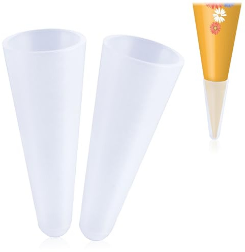 COM-FOUR® 2x protecteur de pointe de cône d'école en plastique - capuchon de protection rond pour le cône d'école - pointe de cône d'école Ø 2 cm pour protéger le cornet de bonbons (2 pièces - rondes)