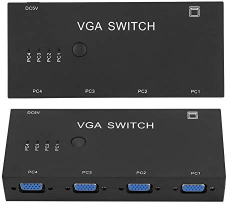 Convertitore Video, Interruttori a 2 Pulsanti Splitter VGA 4 in 1 Uscita per Display HD