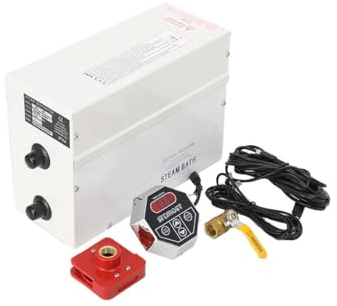 Cozyel 3 KW Dampfgenerator 220 V Dusche Dampferzeuger Sauna Bath Hause für Dampfbad Dampfdusche Und Dampfbäder Private, Geeignet für Sauna/Dusche/Bade/SPA mit Digitaler Controller, 25-55°C