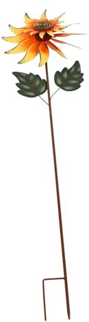 CIYODO Piquet De Jardin Éolienne Tournesol Décoration Extérieure pour Jardin Sculpture Kinetique Colorée Installation Facile Atmosphère Animée Et Durable