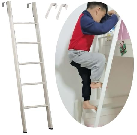 Hochbett Leiter Ersatzleiter für Etagenbett, Kinder, Erwachsene Metallleiter für Etagenbetten mit Haken für Wohnmobile, Trittleiter, Leiter Zum Seitlichen Aufsteigen Ans Bett, 50/55/65/69/73(165c