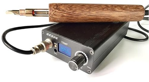 CGCSYZ Leather Trimming Machine, Electric Leather Heating Ironing Machine with 5 Hot Stamping Tips, Adjustable Temperature 40-700°C and Temperature Control 1°C, Strong Sealing, for Bags, Belts(