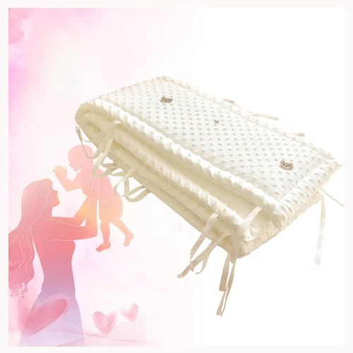 BesBet Tour De Lit, Doux,Respirant Tour De Lit Bebe Facile à Installer,Protection Complète Contour De Lit Bébé pour Bébé Garçons Filles Crèche,60x28cm