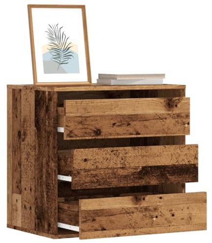 AJJHUUKI Schränke & Aufbewahrung-Kommode Eckkommode Old Wood 60x41x58cm Holzwerkstoff