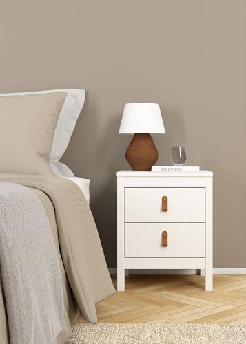 Dmora Mesita Janette, cómoda Baja, Mesa de Noche, Estante de Cama, 44 x 38 x 54 cm, Color Blanco