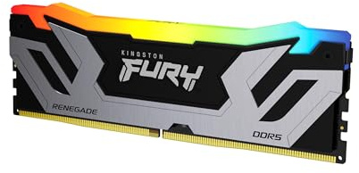 Kingston FURY Renegade DDR5 RGB Argent/Noir XMP 24Go 8400MT/s CL40 CUDIMM Mémoire pour PC de Gamer Module Simple - KF584CU40RSA-24