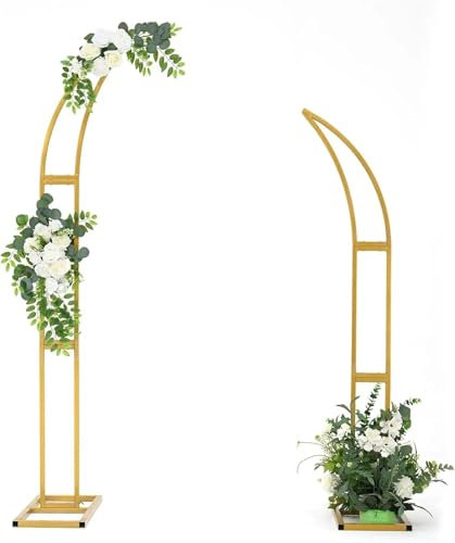 CCHLJH Supporto per Arco Nuziale 2 Pezzi di Arco Curvo for Matrimonio, Supporto for Sfondo, Arco for Palloncini, for Cerimonia, Festa di Compleanno, Sposa, Supporto a Mezza Luna per Matrimonio