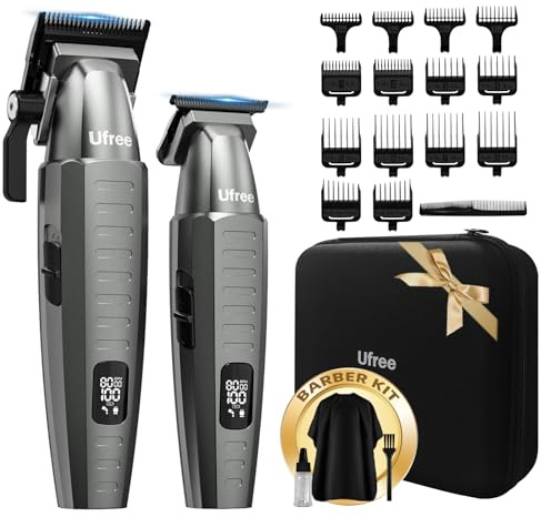 Ufree Professional Clippers and Trimmers Set, Cordless Hair Clippers for Men, Barber Clippers Set with Travel Case