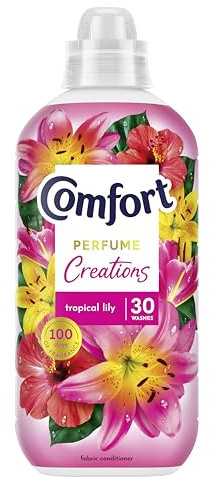 Comfort Perfume Creations Tropical Lily Fabric Conditioner Softener with Motion-Activated Fragrance Technology 100 Days of Freshness 30 washes (900 ml)
