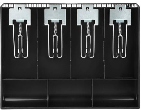 SustVita Replacement Cash Register Tray Cash Drawer Insert Tray with Clip for 4 Bills 3 numismatics Nice for Cashier Money Storage Box
