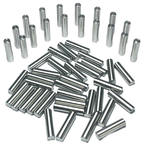 ZDingTech 52pcs 5mm x 20mm Dowel Pins Metal Dowel pins M5 5mm Shelf Pegs,Support Shelves,5mm x 20mm Metal Rod.304 Stainless Steel Wood Bunk Bed pegs