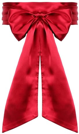 BinXiaoQin Satin Breiter Gürtel Damen Für Kleid (rot),Karneval Satin Gürtel Stoffgürtel Damen,Hochzeit Taillengürtel für kleid,Seidentuch Haargürtel Satinband,Karneval Fasching Rock Kostüm rot