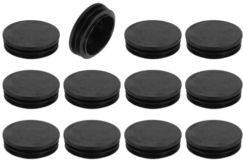 QUARKZMAN 12 Stück Runde Abdeckkappen, Schwarze Blindstopfen, Rohrabdeckung aus Polyethylen 50mm (1,97 Zoll) Möbelbeinrohr Einsatz Kunststoffkappen, Verschlusskappe für Stuhl Sofa Regal | Rohrendkappen, Einlagen für Möbelbeine, Kratzschutz für Stühle, Sofas, Tische, Regale