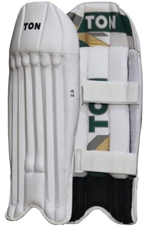Tabak SS Ton Pro 2.0 Cricket-Wicket-Beinschutz, Herrengröße, rechts, geringes Gewicht, Weiß