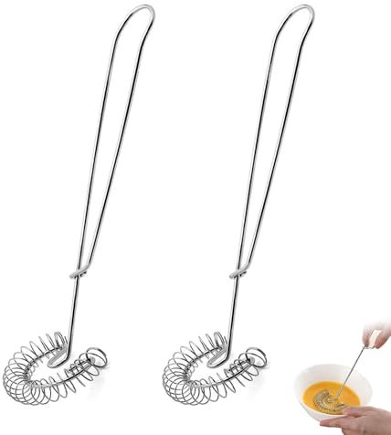Frusta a spirale, frusta da cucina, in acciaio inox, lavabile in lavastoviglie, frusta a spirale per frusta piatta, frusta piatta, frusta piatta (2 pezzi)