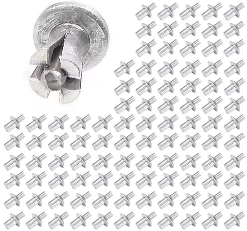 Rivets aveugles en aluminium - Rivets pop - Entraînement martelé - Rivets à tête semi-ronde - Type de frapper - Têtes rondes - Type de marteau en aluminium - Pour réparation d'outils de jardin, pelle
