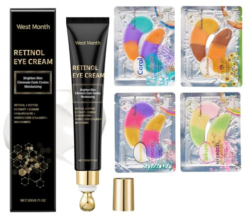 Crema Contorno Occhi alla Caffeina con Acido Ialuronico 20g – con Maschera per gli occhi, Anti-età contro gli occhi, Idratante e Lenitiva per la Stanchezza Oculare, Adatta a Uomini e Donne