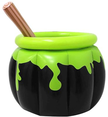 Quorvex Halloween Inflatable Cauldron Drink Cooler - Inflatable Cauldron Ice Bucket,Blow Up Beverage Holder Photo Prop Decoration for Yard Backyard Garden Haunted House Outdoor