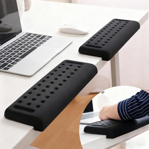 Cnwinu Pack of 2 Keyboard Wrist Rest,Black Non-Slip Mouse Wrist Support,L-Shaped Memory Foam Desk Keyboard Hand Rest,Ergonomic Keyboard and Mouse Wrist Rest Pad for Office Typing,Computer Gaming