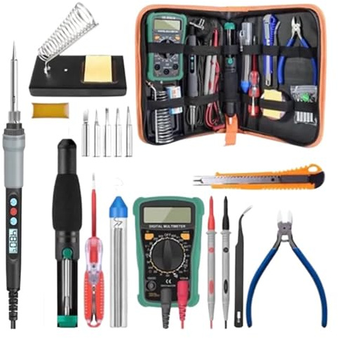 90W Digital 100-480℃ Temperature Adjustable Soldering Iron Kit Electric Multimeter Desoldering Pump Professional Welding DIY Se